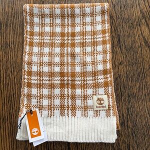 Timberland Brown and Cream Plaid Scarf